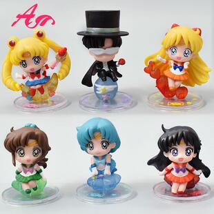 Q版美少女战士火野丽水冰月手办模型玩具汽车载蛋糕烘焙装饰摆件