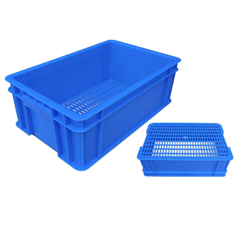加厚带孔塑料方筛周转箩筐8号网格塑料盘底部有孔浅盘方盘电池箱7