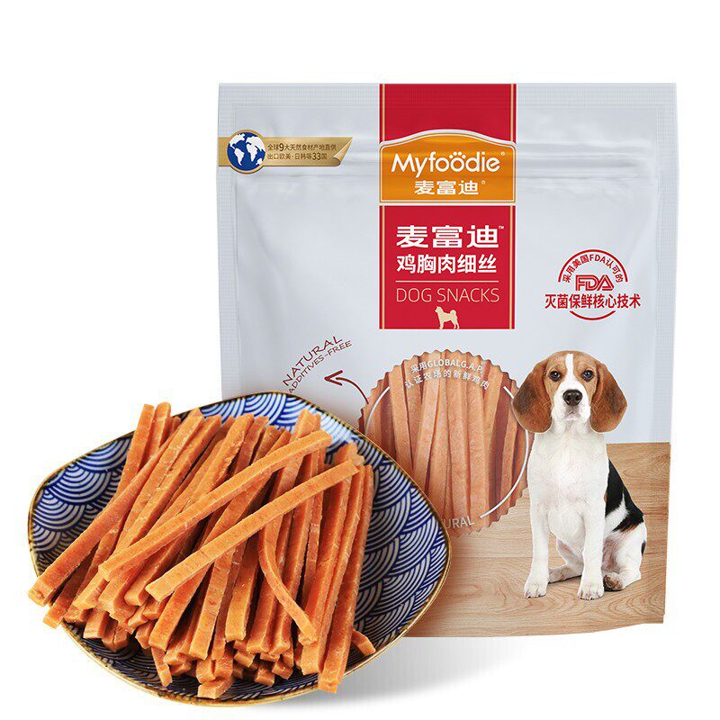 麦富迪 宠物狗狗零食 成犬幼犬训狗奖励鸡肉细丝400g