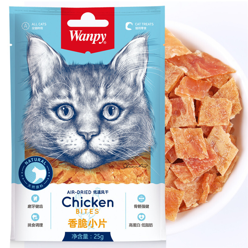 顽皮鸡肉干猫零食磨牙25g*12袋