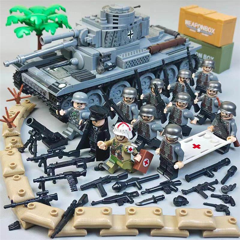 德国士兵积木人兼容乐高积木二战普通塑料积木
