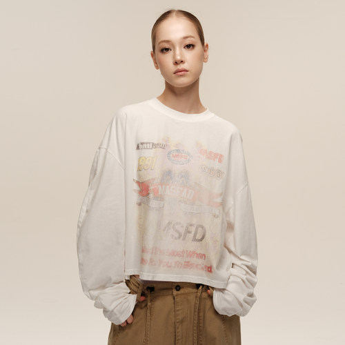 COZYDOLL美式街头复古长袖T恤