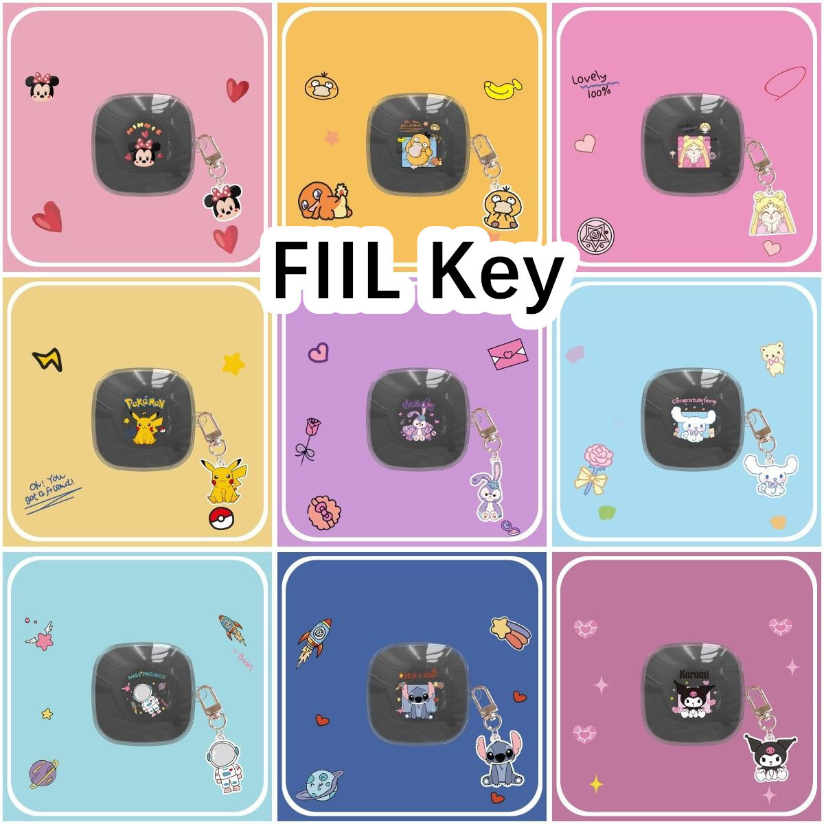 适用于FIIL Key耳机套透明可爱保护套软壳无线蓝牙耳机壳防摔情侣潮充电仓盒子
