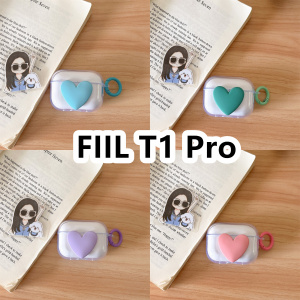 适用于FIIL T1 Pro耳机套透明DIY手作桃心保护套防摔可爱