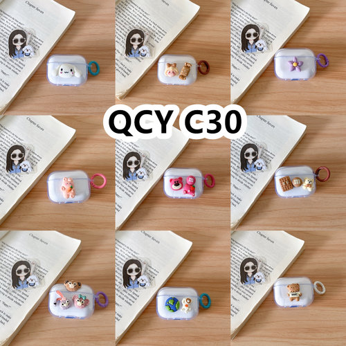 适用于QCY C30耳机套透明DIY手作经典卡通保护套防摔可爱