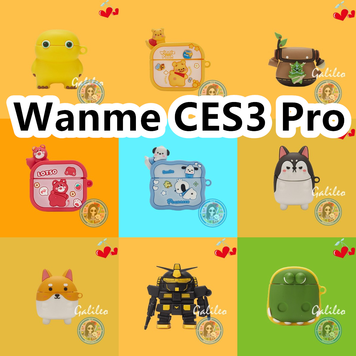 适用于Wanme CES3 Pro耳机套可爱搞怪卡通保护套新款硅胶软壳无线蓝牙耳机壳防摔情侣潮充电仓盒NO.1
