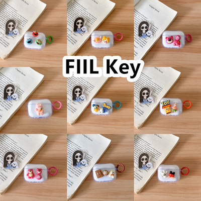 适用于FIIL Key耳机套透明DIY手作经典卡通保护套防摔可爱
