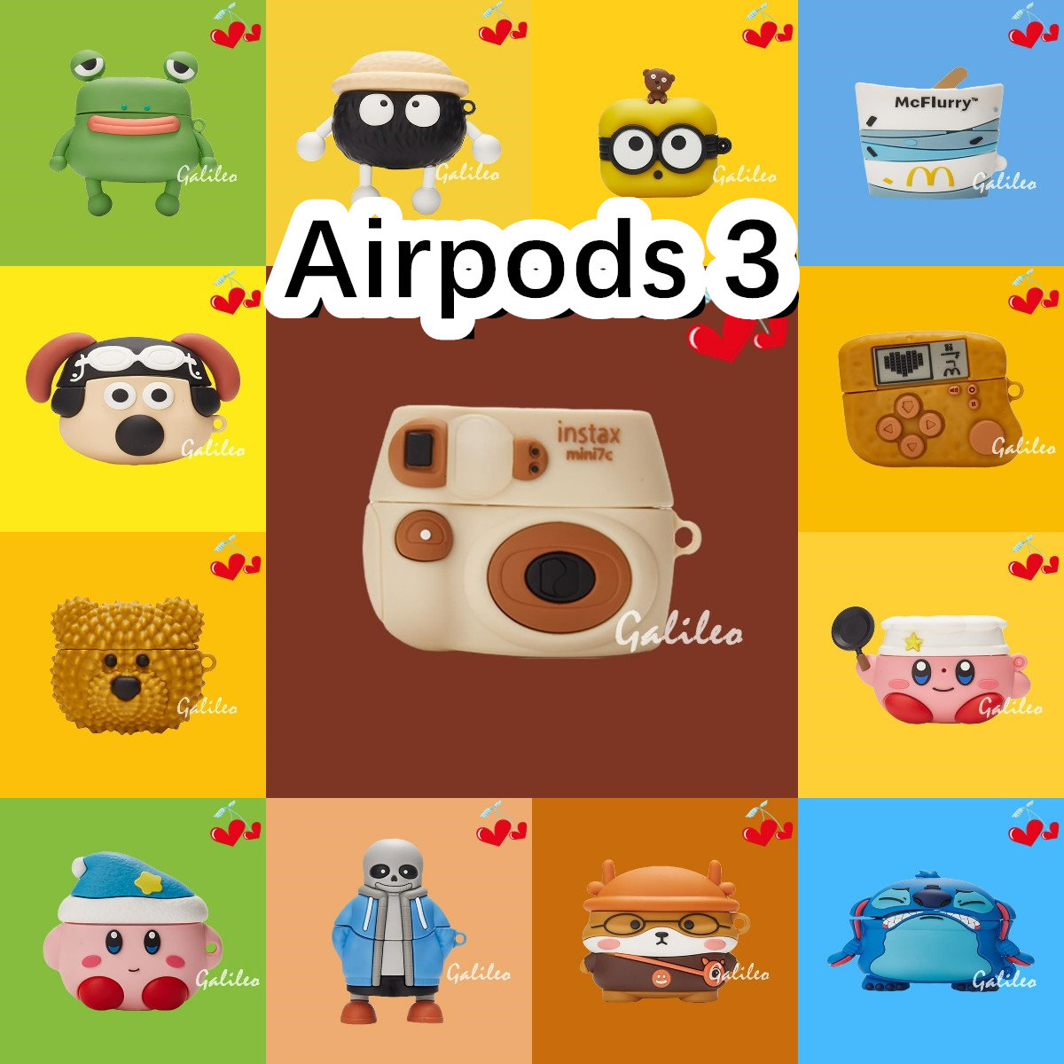 适用于Airpods 3耳机套卡通纯色保护套Airpods 3硅胶软壳无线蓝牙耳机壳防摔情侣潮充电仓盒子