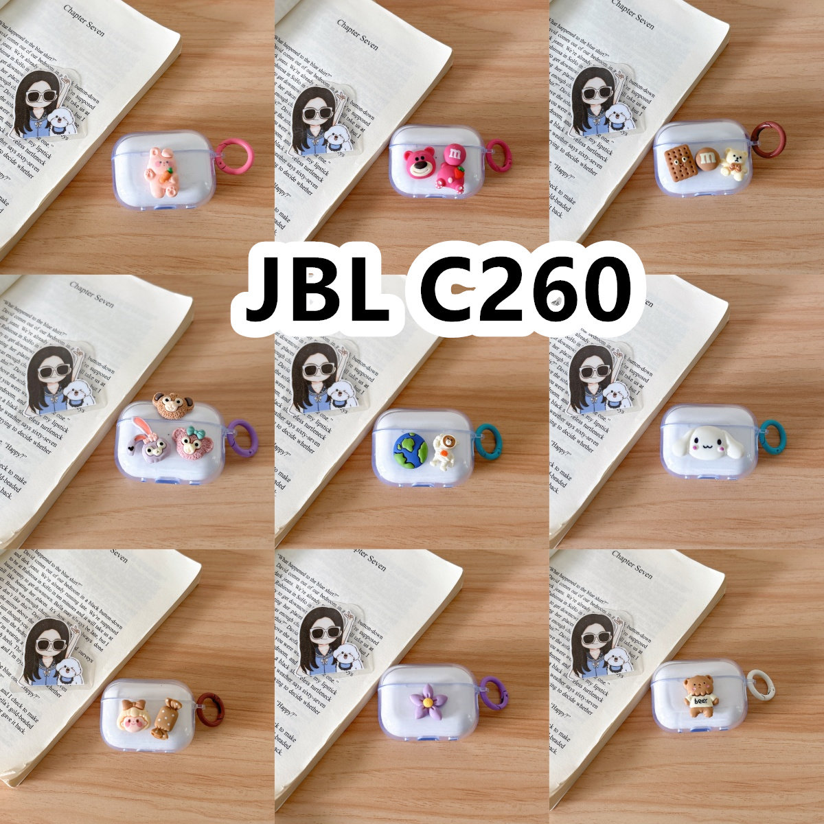 适用于JBL C260耳机套透明DIY手作经典卡通保护套防摔可爱