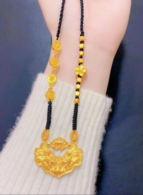 小红书同款锦鲤锁编绳项链毛衣链原创DIY 设计时尚潮流爆款吊坠