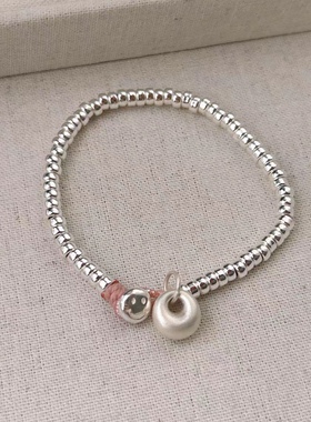 新款S925纯银盘缠小锁手链纯手工编织搭配925笑脸扣子简约百搭款