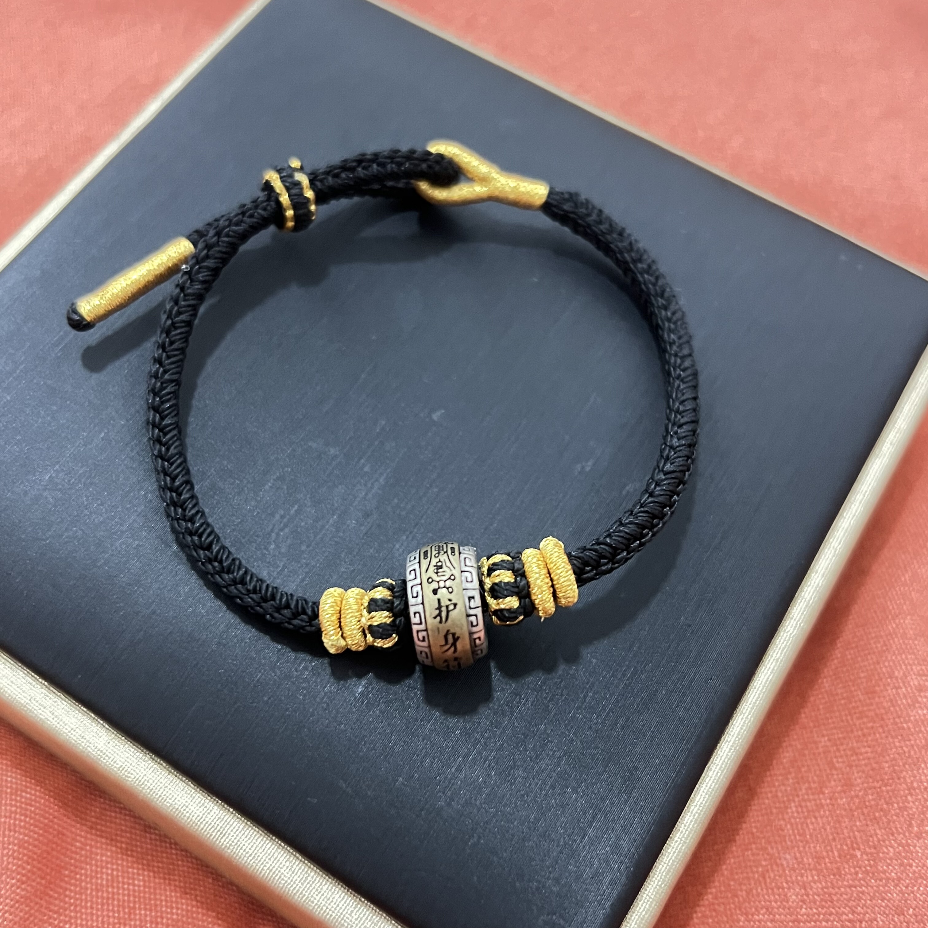 新款纯银本命年转运福手链男女款手工编织手绳马年礼物送女朋友