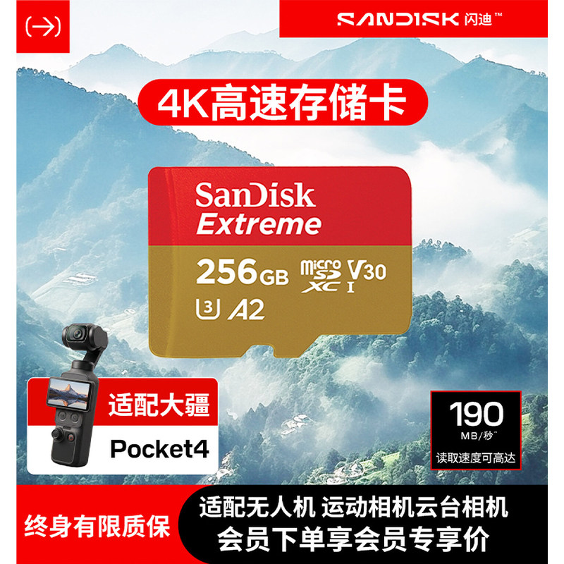 闪迪TF卡256G大疆/影石存储图片