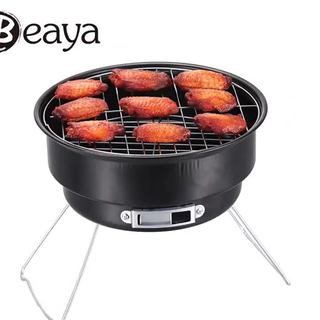 便携式简约圆形烧烤架户外不锈钢烧烤炉折叠冰包炉BBQ烤肉炉