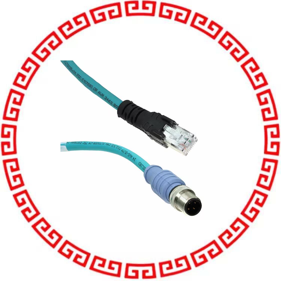 ICD14T1NTL10M M12 MALE D-CODE, STRAIGHT, RJ45,