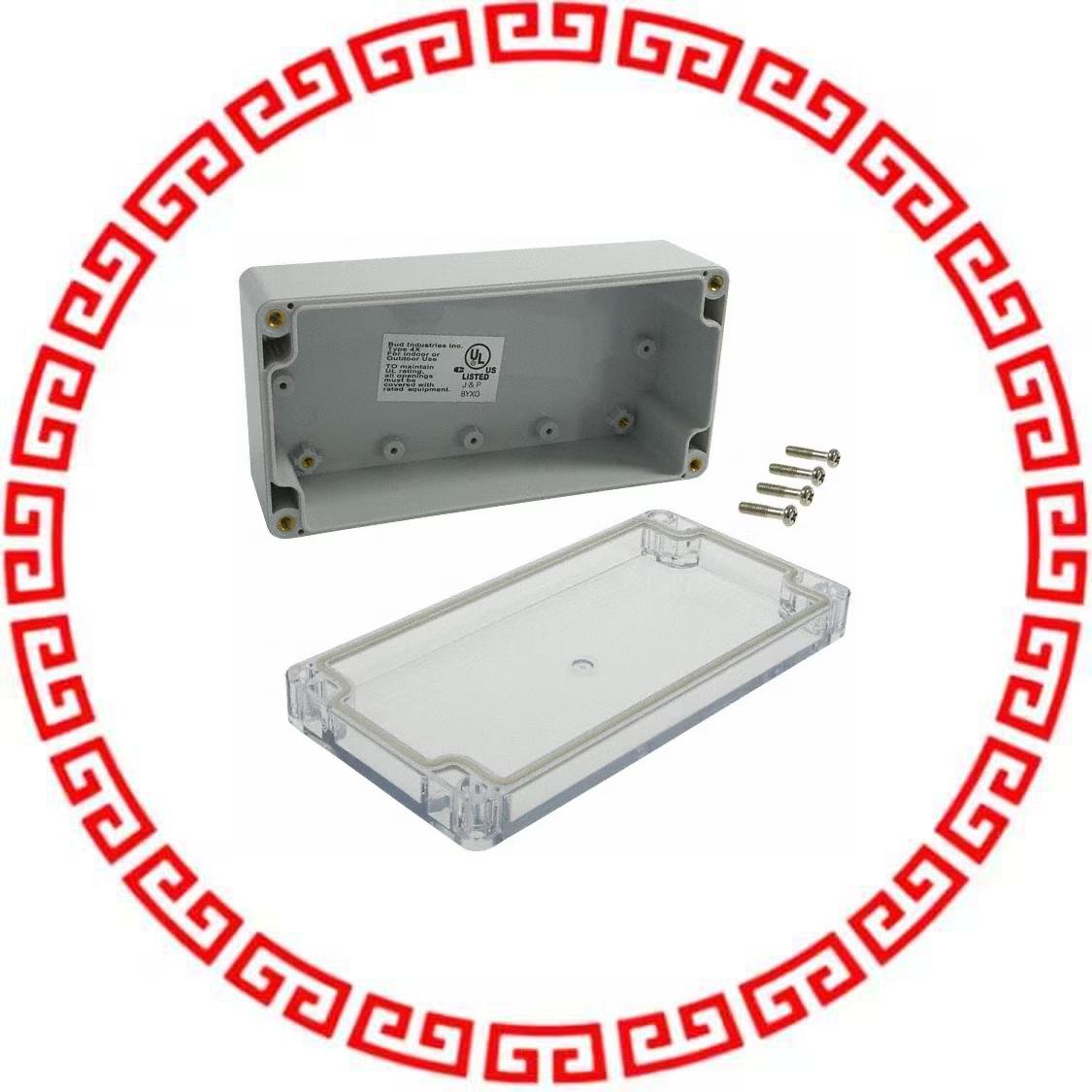 PN-1332-C BOX PLSTC GRAY/CLR 6.3