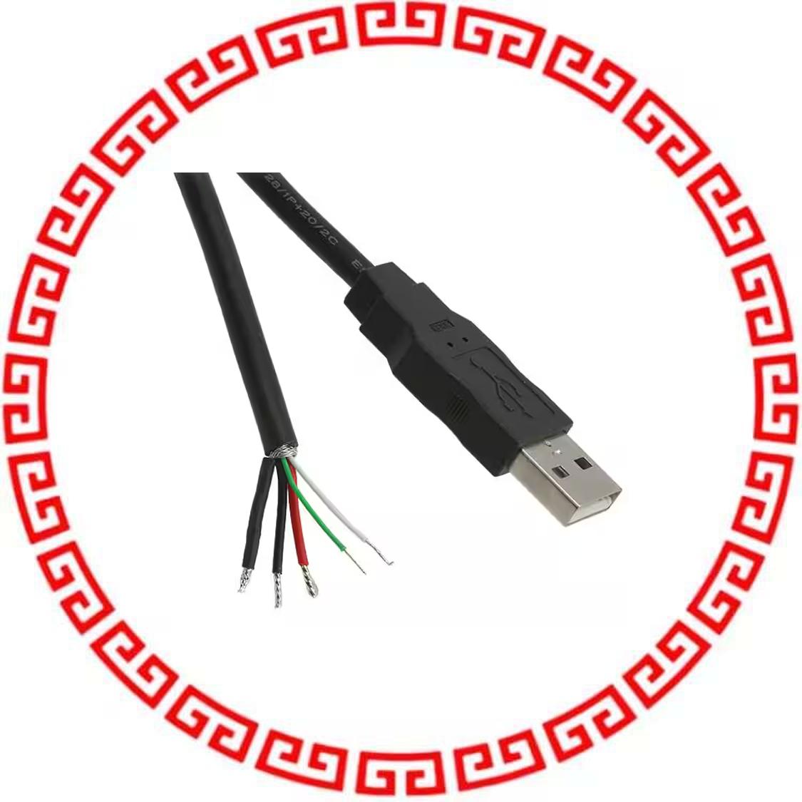 887283202 USB A-PIGTAIL .81M FULL RATE BLK