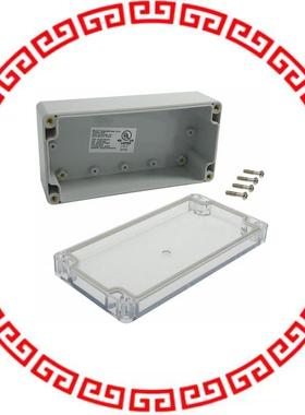 PN-1332-C BOX PLSTC GRAY/CLR 6.3