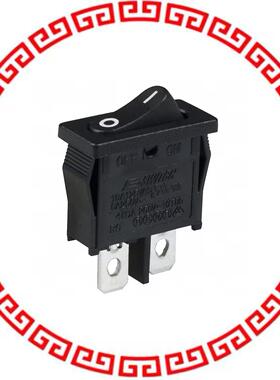 R6ABLKBLKFF SWITCH ROCKER SPST 10A 125V