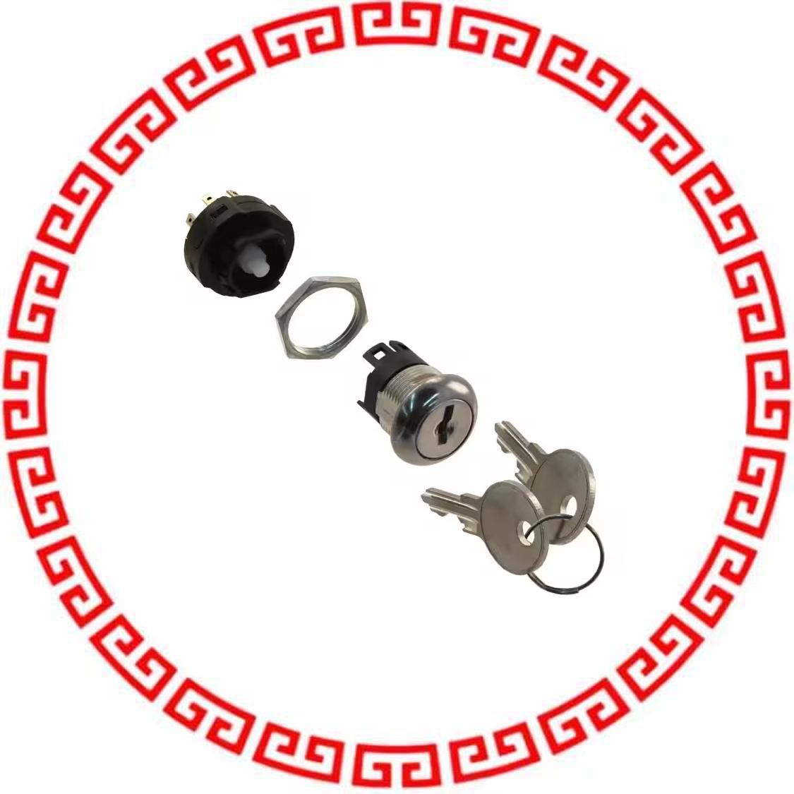 H200AA2F205NQ SWITCH KEYLCK 3POS DP3T 12A 125V