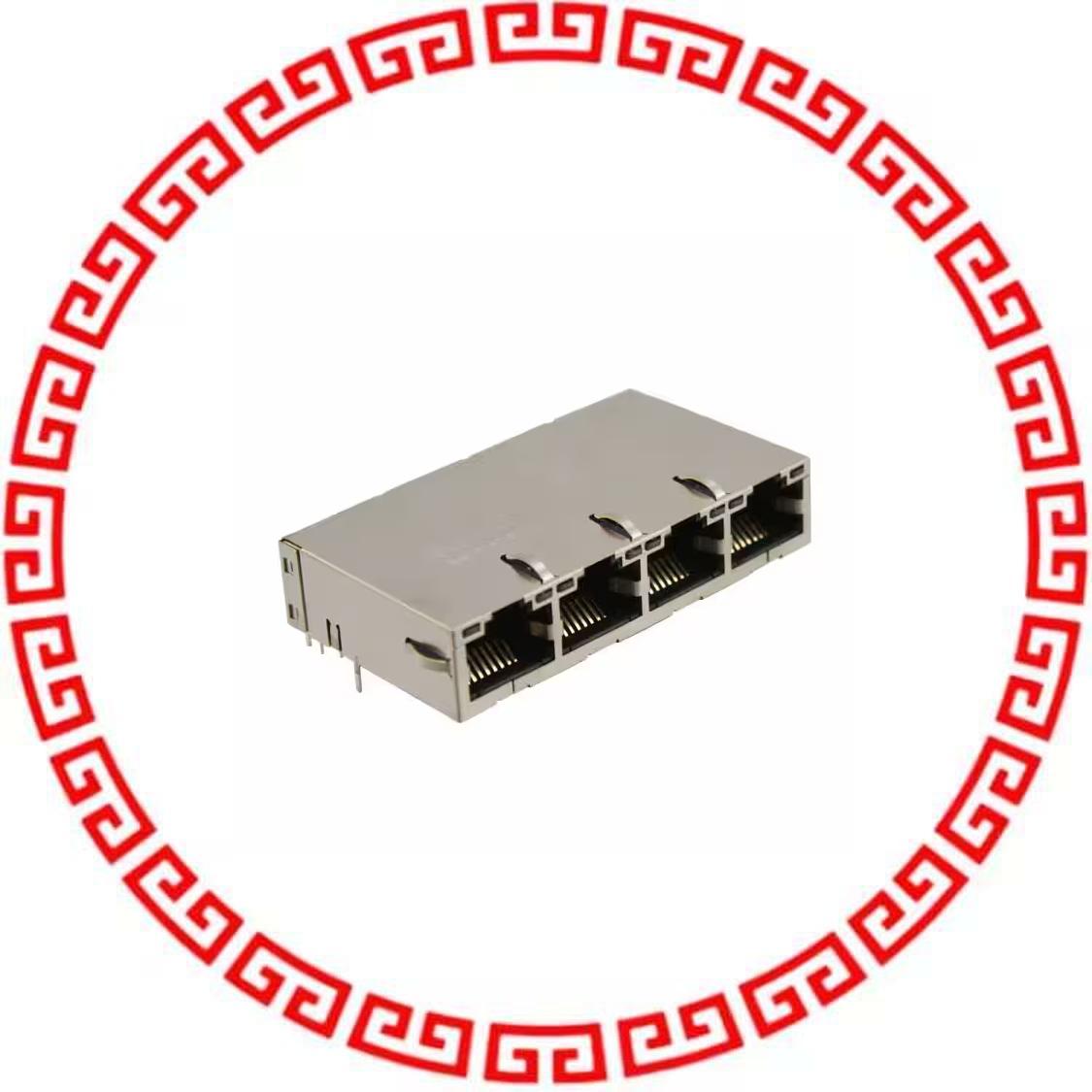 L826-1X4T-43-F CONN MAGJACK 4PORT 1000 BASE-T