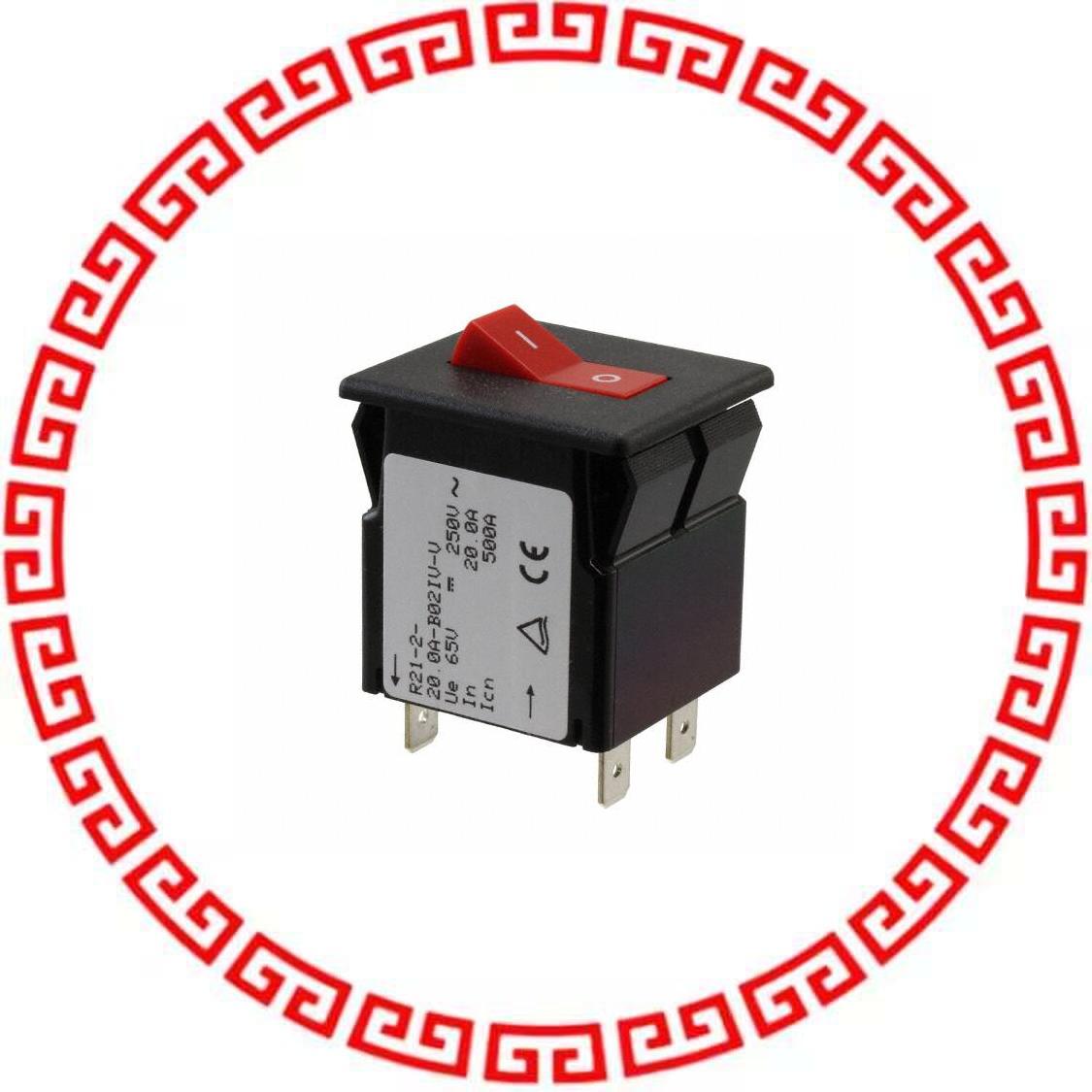 R21-2-20.0A-B02IV-V CIR BRKR MAG-HYDR 20A ROCKER