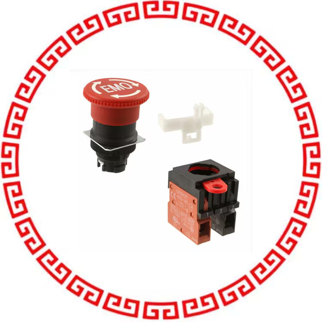 A22E-M-11-EMO SWITCH PUSHBUTTON DPST 10A 110V