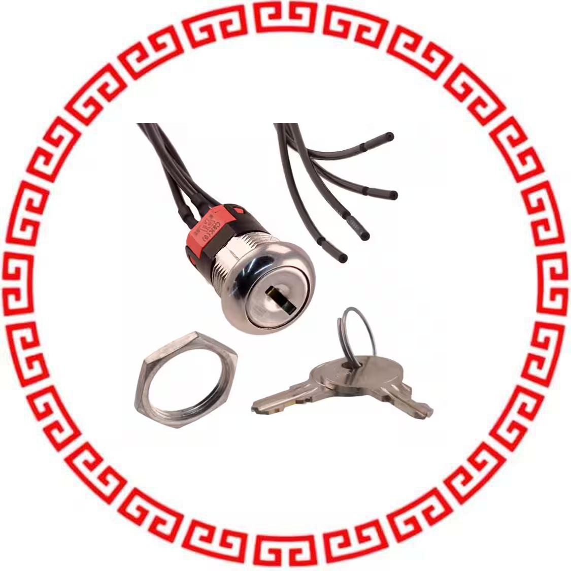 Y1417U2C2WCNQE SWITCH KEYLOCK 3POS SP3T 4A 125V