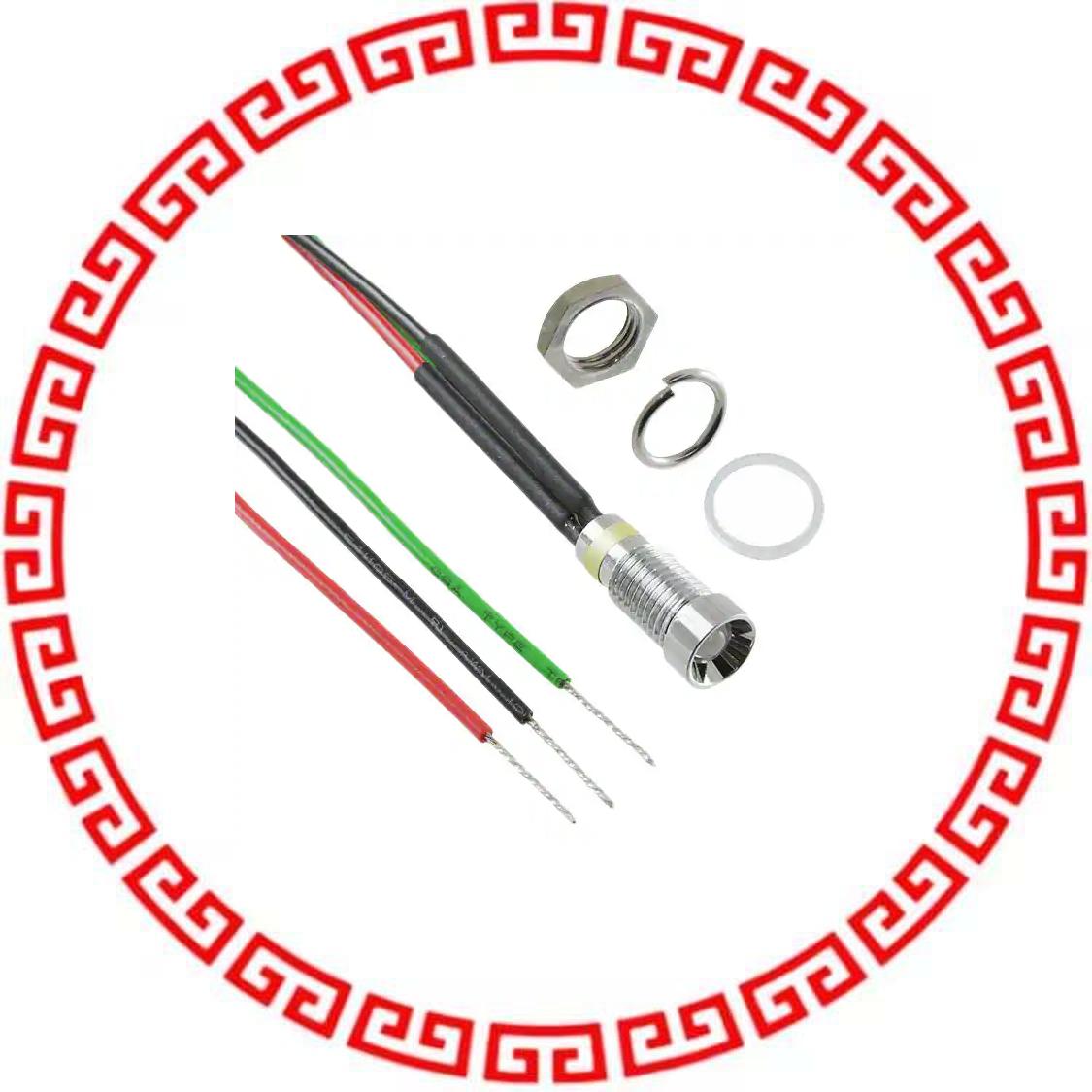 6062415120F LED PNL IND 6MM R,G 6V RECESS