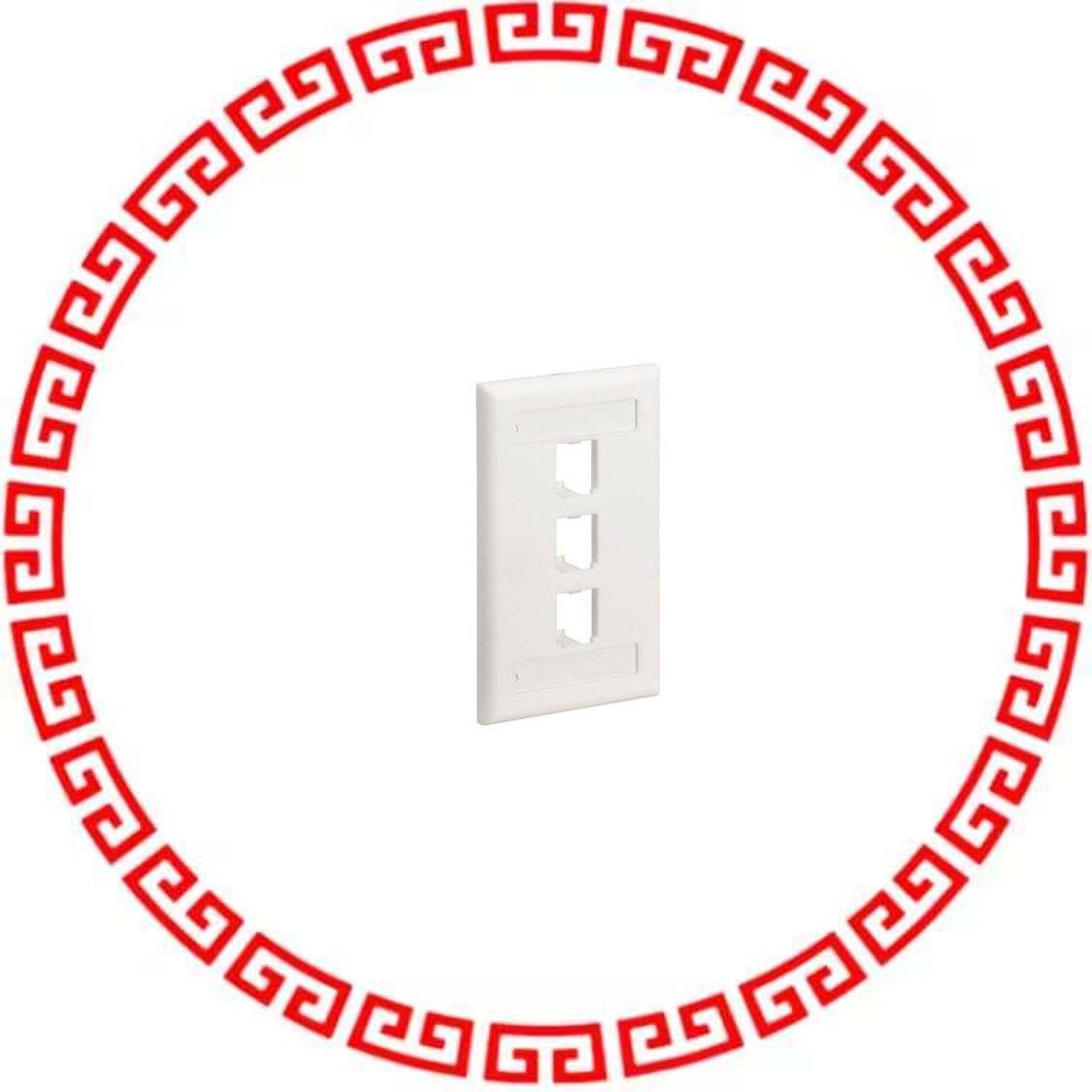 CFPL3EIY FACEPLATE, 3 PORT, SINGLE GANG,