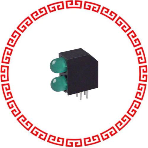 5520222F LED 2HI 5MM RT ANG GREEN PC MNT