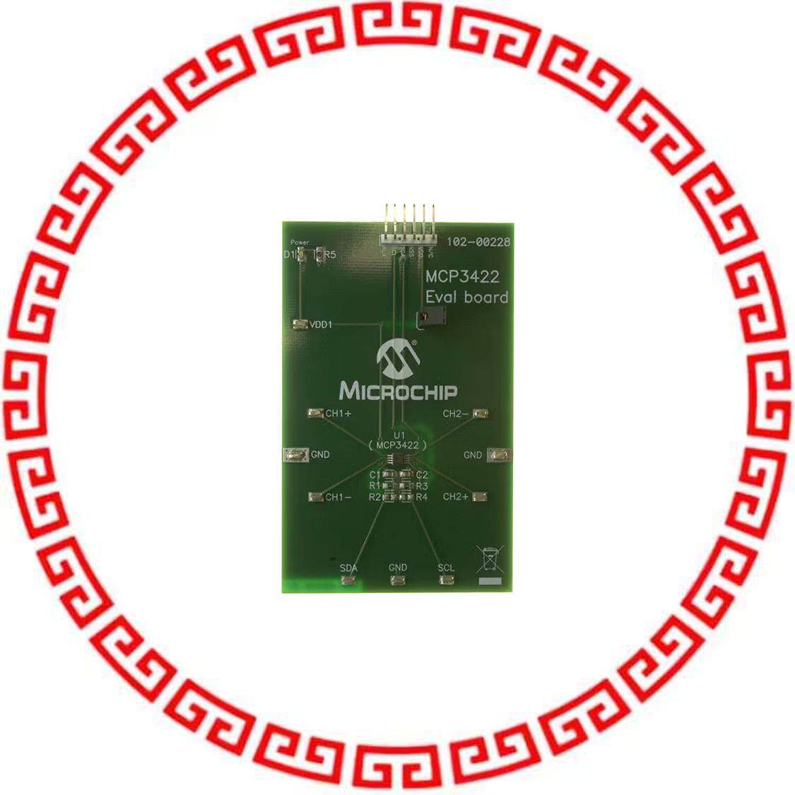 MCP3422EV BOARD EVAL MCP3422 PICKIT SERIAL