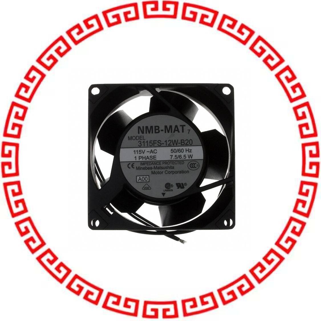3115FS-12W-B20-A00 FAN AXIAL 80X38MM 115VAC WIRE