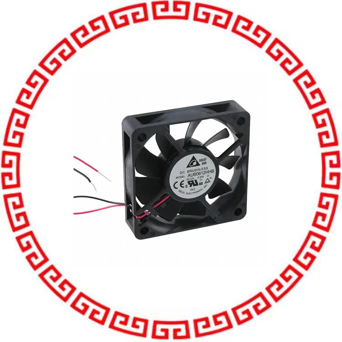 AUB0612HHB-A FAN AXIAL 60X60X15MM 12V WIRE