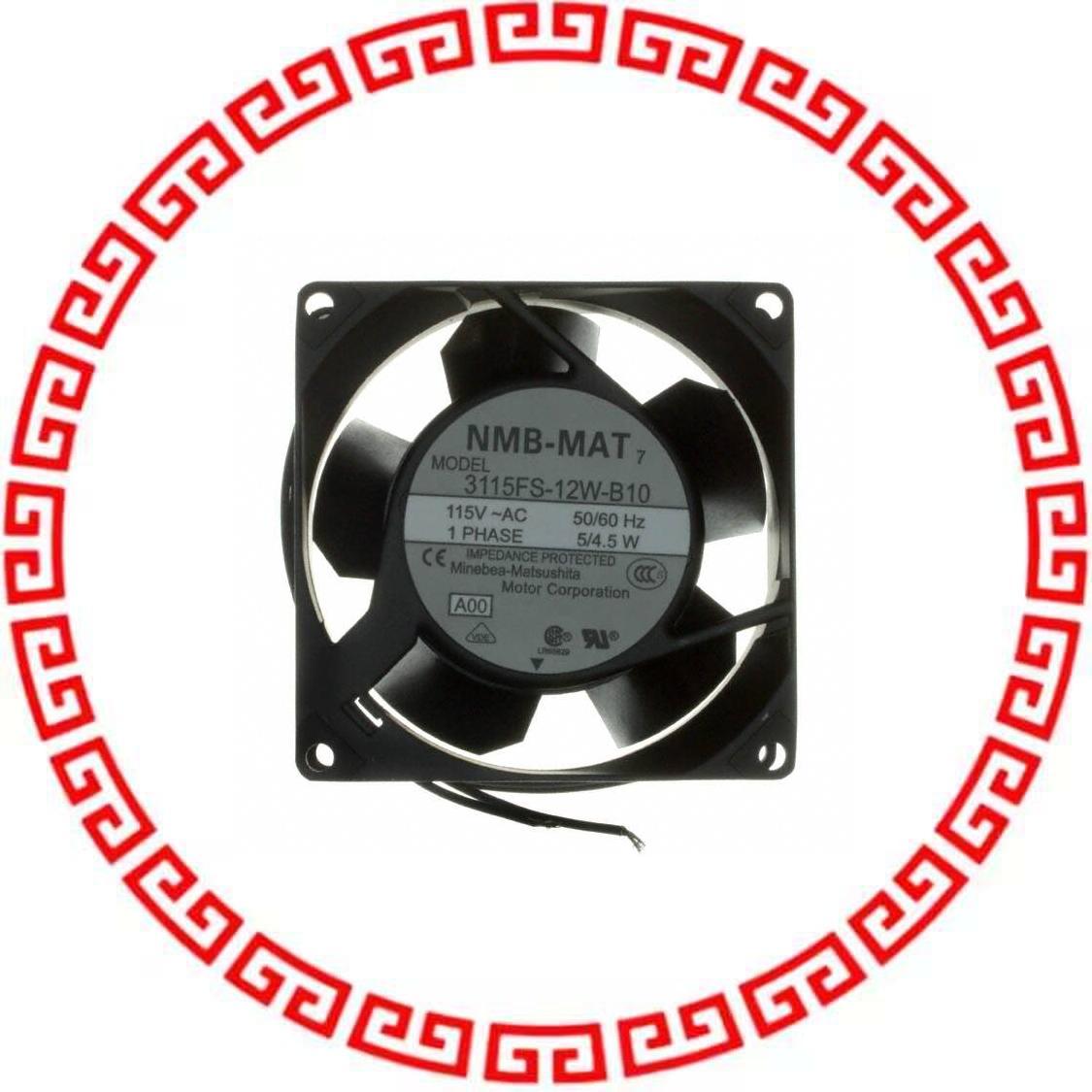 3115FS-12W-B10-A00 FAN AXIAL 80X38MM 115VAC WIRE