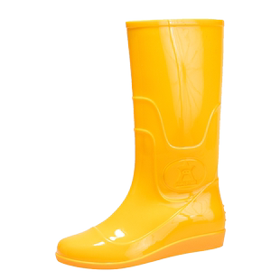 平底雨靴高筒养殖场养猪专用工厂水鞋黄色白色男女食品水靴耐油鞋