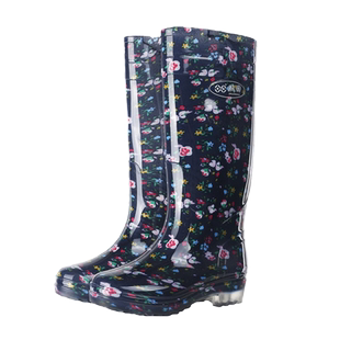 加绒可拆雨鞋女高筒水鞋雨靴长筒洗车牛筋底胶靴水靴厨房防滑防水
