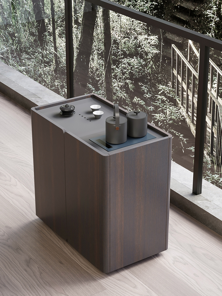 移动茶台茶水柜轻奢意式极简现代烧水壶家用阳台茶车小茶桌