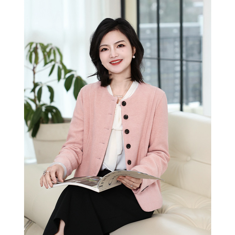 枫竺温柔系粉色小香风圆领长袖外套女短款2026春季新款外搭气质,女装/女士精品,短外套,淘宝优惠券,粉丝福利购,淘宝优惠卷