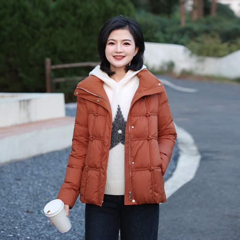 立领小个子百搭保暖短外套女冬