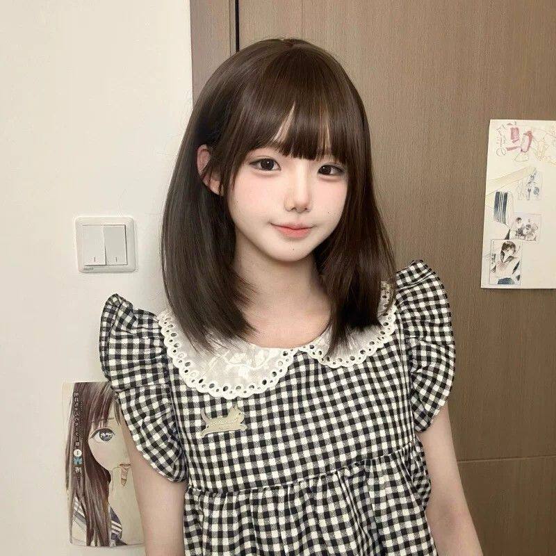 纤韵佳人假发女全头套40CM短发少萝jk可爱减龄洛丽塔中长发假发套