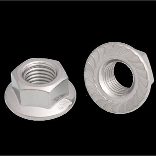 速发04 6不锈钢法兰螺母六角防滑M垫螺丝帽防松螺帽M4M5020 2带1