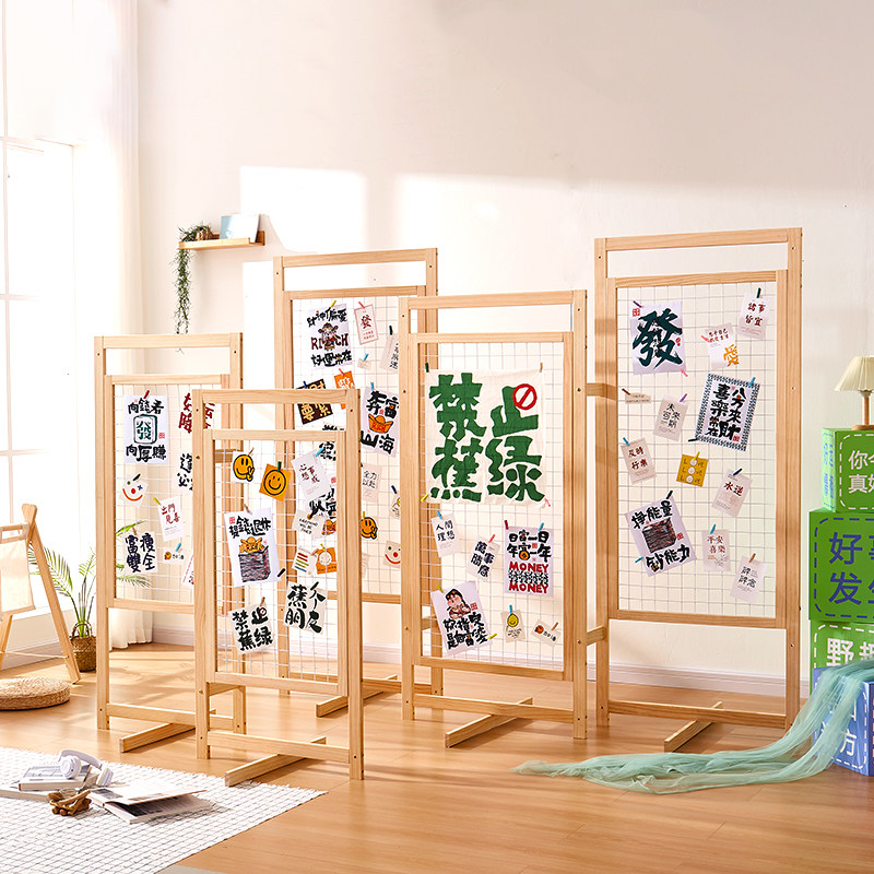 速发网格展示架幼儿园作品铁木质架网挂架绘画书画画展作业美工区