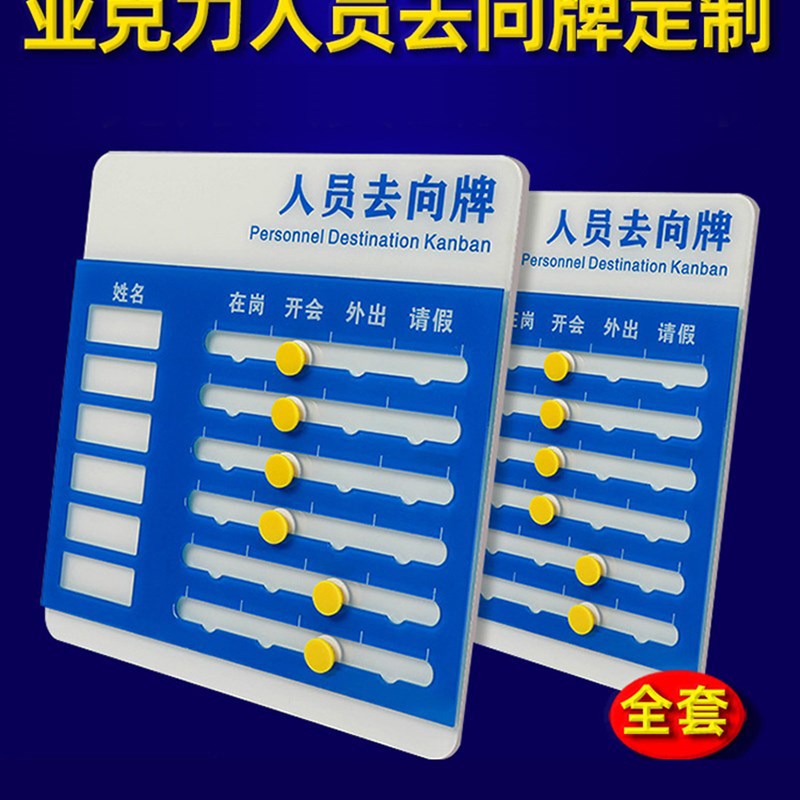 速发工作人员牌向牌员工岗位牌在岗指示片可更换动向通知去去公室