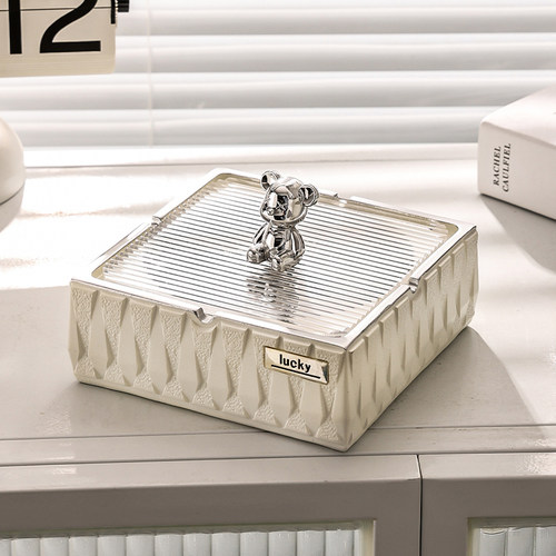 速发风轻奢新缸熊烟灰款摆件家桌客厅居面治愈潮流装饰品