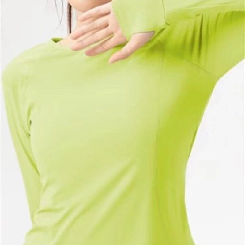 速发ber6伽服瑜*士健身服运动上衣普拉提训练长袖跑步健身胸垫