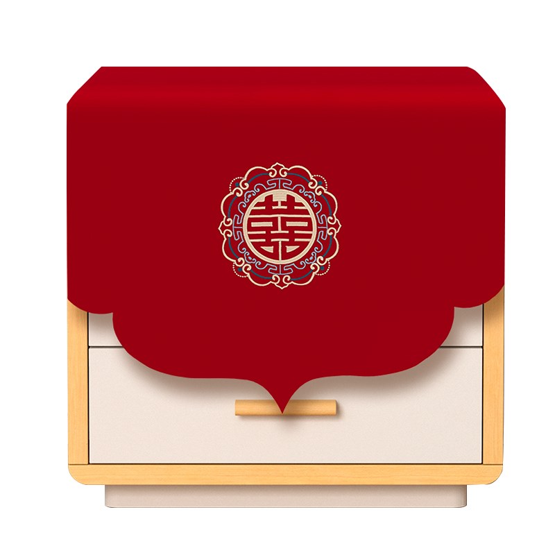 速发大红沙发盖巾结婚喜庆装饰婚房家用电视冰箱家具通用中式防尘
