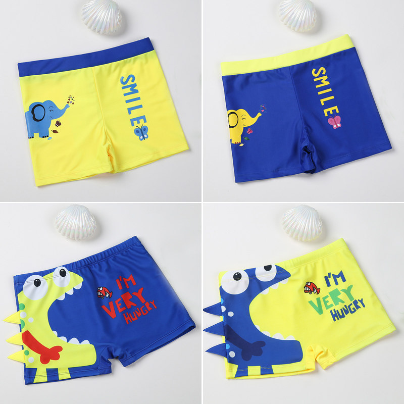 速发泳童游爱裤小童可儿印花中大童平角短裤沙滩速干涤纶男童泳裤