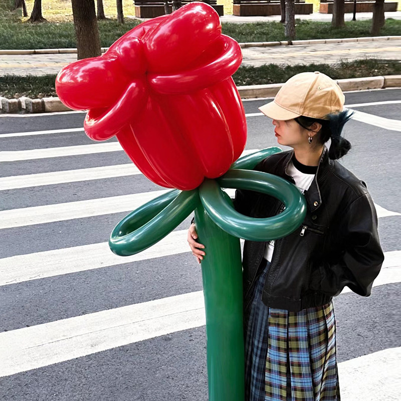 速发气球花材长条气球束料包生日求婚白表派对装饰场景布置用品
