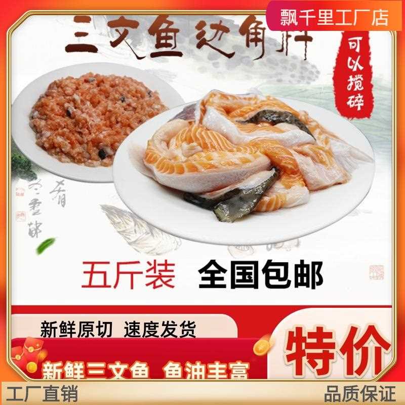 5斤装冰鲜宠物三文鱼边角料碎肉自制猫粮狗粮免费搅碎鱼油丰